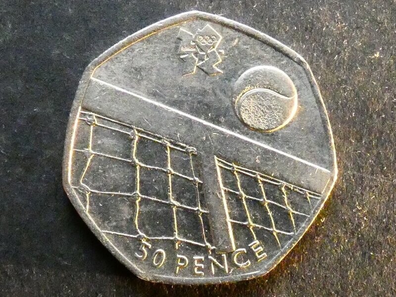 50p, 2011, London 2012 Olympics - Tennis.
