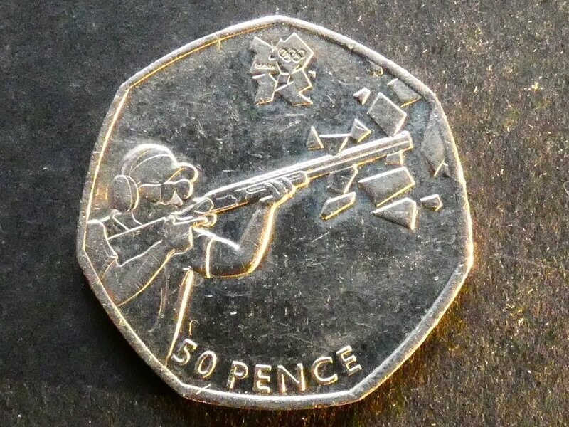 50p, 2011, London 2012 Olympics - Shooting.