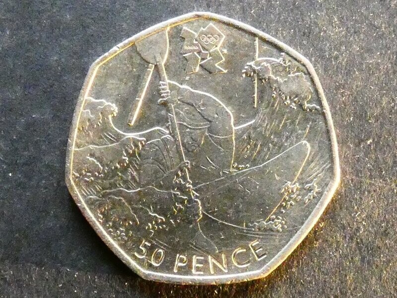 50p, 2011, London 2012 Olympics - Canoeing.