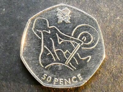 50p, 2011, London 2012 Olympics - Weightlifting.