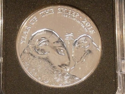 £2, 2015, Year of the Sheep, 1oz bullion issue.
