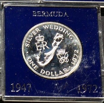 Bermuda, silver Dollar, 1972, silver wedding