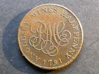 18th Century Halfpenny, Wales, Anglesey, 1795, DH-433a