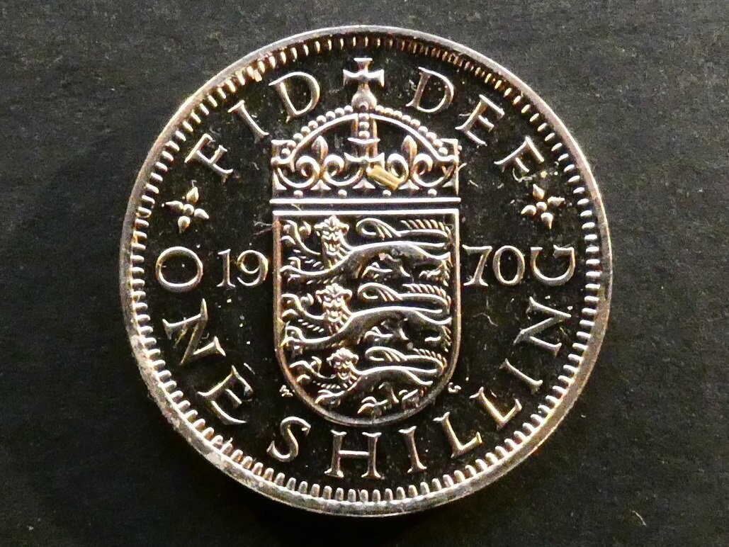 Shilling, 1970, English reverse.