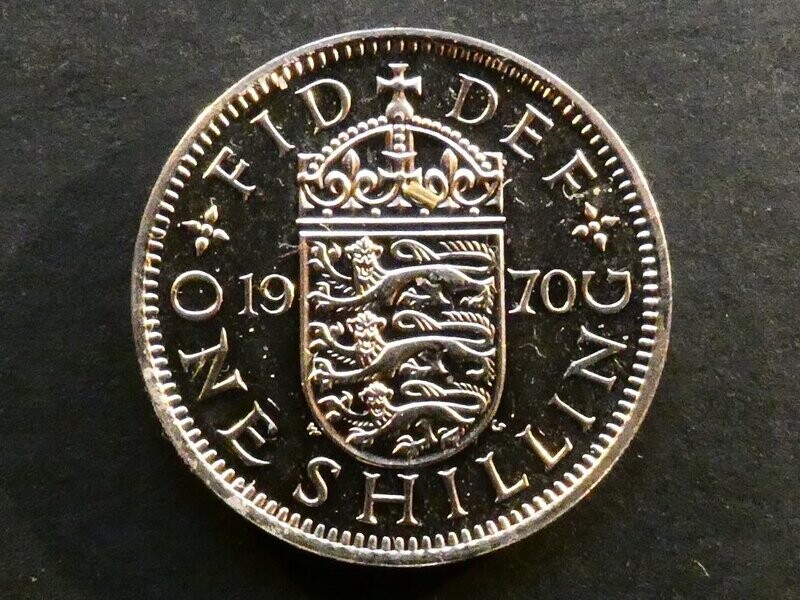 Shilling, 1970, English reverse.