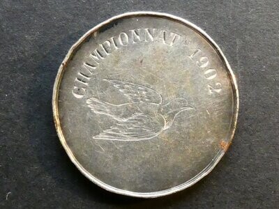 France, 1902, Pigeon -shooting championship medal, Cannes