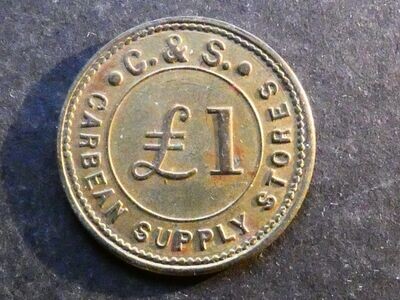 Value-stated check, Cornwall, Carbean Supply Stores, 1 Pound