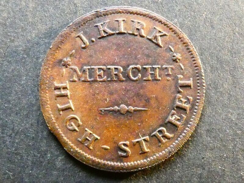 19th Century Farthing, Scotland, Dunfermline, J. Kirk, D-1