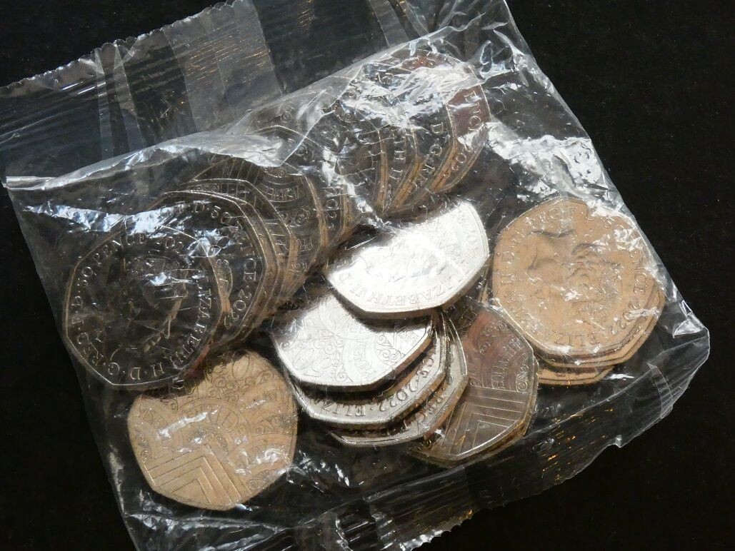 50p, 2022, PRIDE, sealed bag.