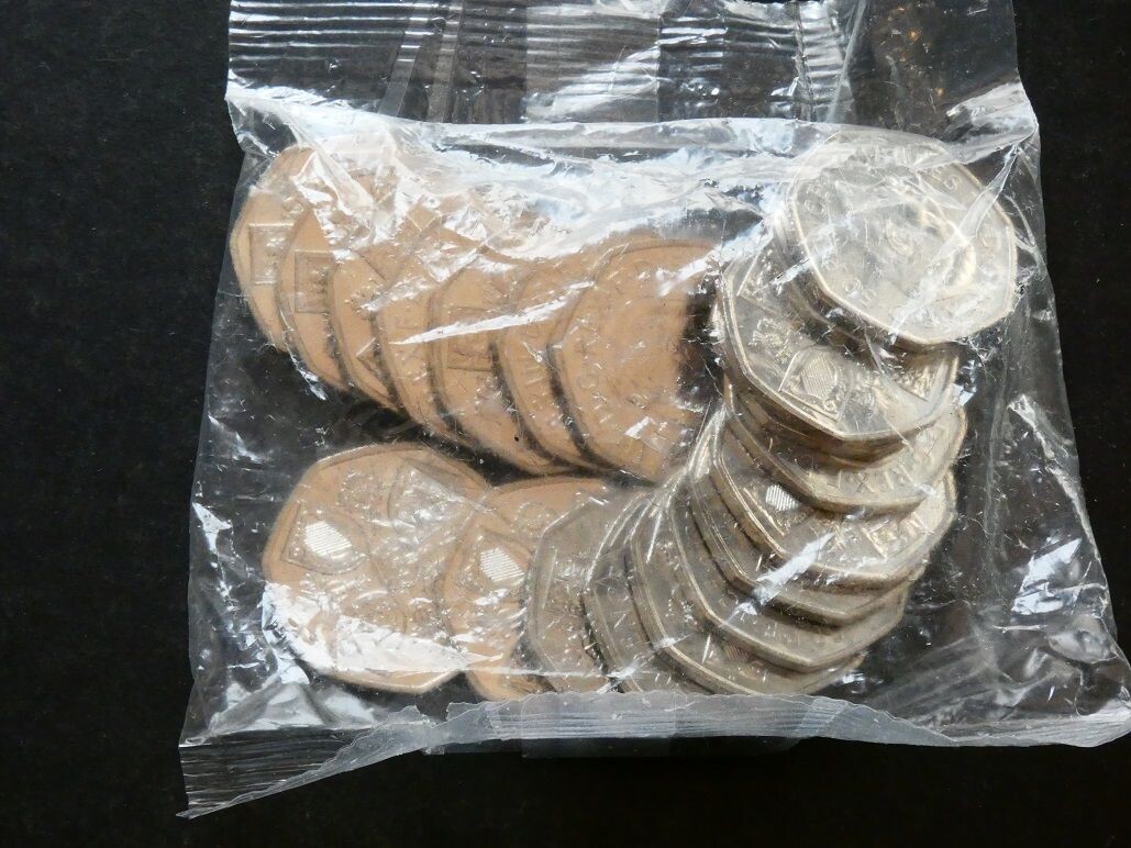 50p, 2022, Charles III, first issue, sealed bag.