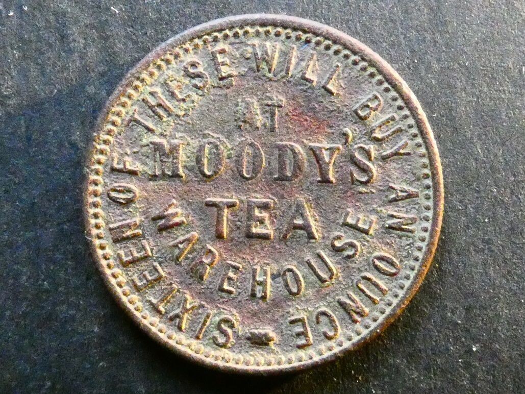 Unofficial Farthing,  Non-local, Moody's Tea Warehouse, not in Bell.