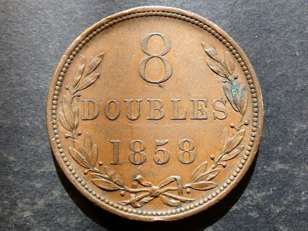 Guernsey, 8 Doubles, 1858.