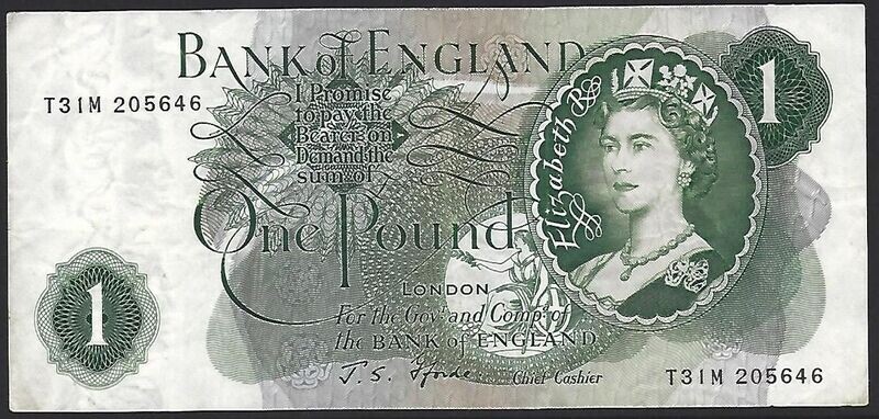1 Pound, Fforde, ND(1966-1970), replacement, Goebel printing.