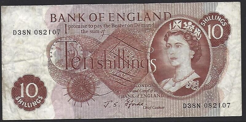 10 Shillings, Fforde, ND(1967-1970), last run.
