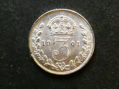 Threepence, 1901, currency issue.