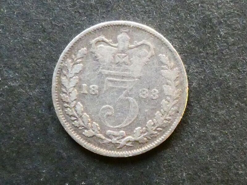 Threepence, 1883, currency issue.