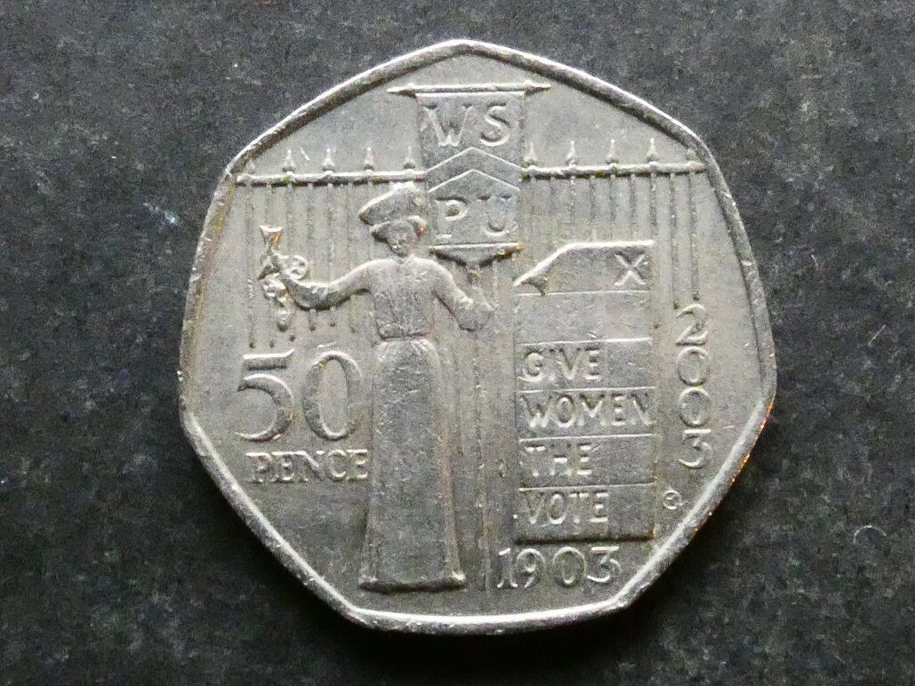 50p, 2003, centenary of the Suffragette movement.