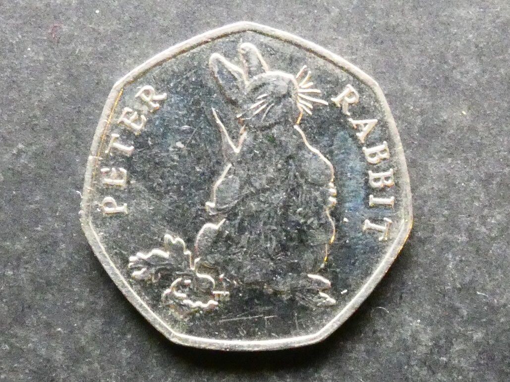 50p, 2018, Peter Rabbit.