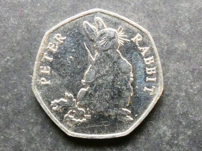 50p, 2018, Peter Rabbit.