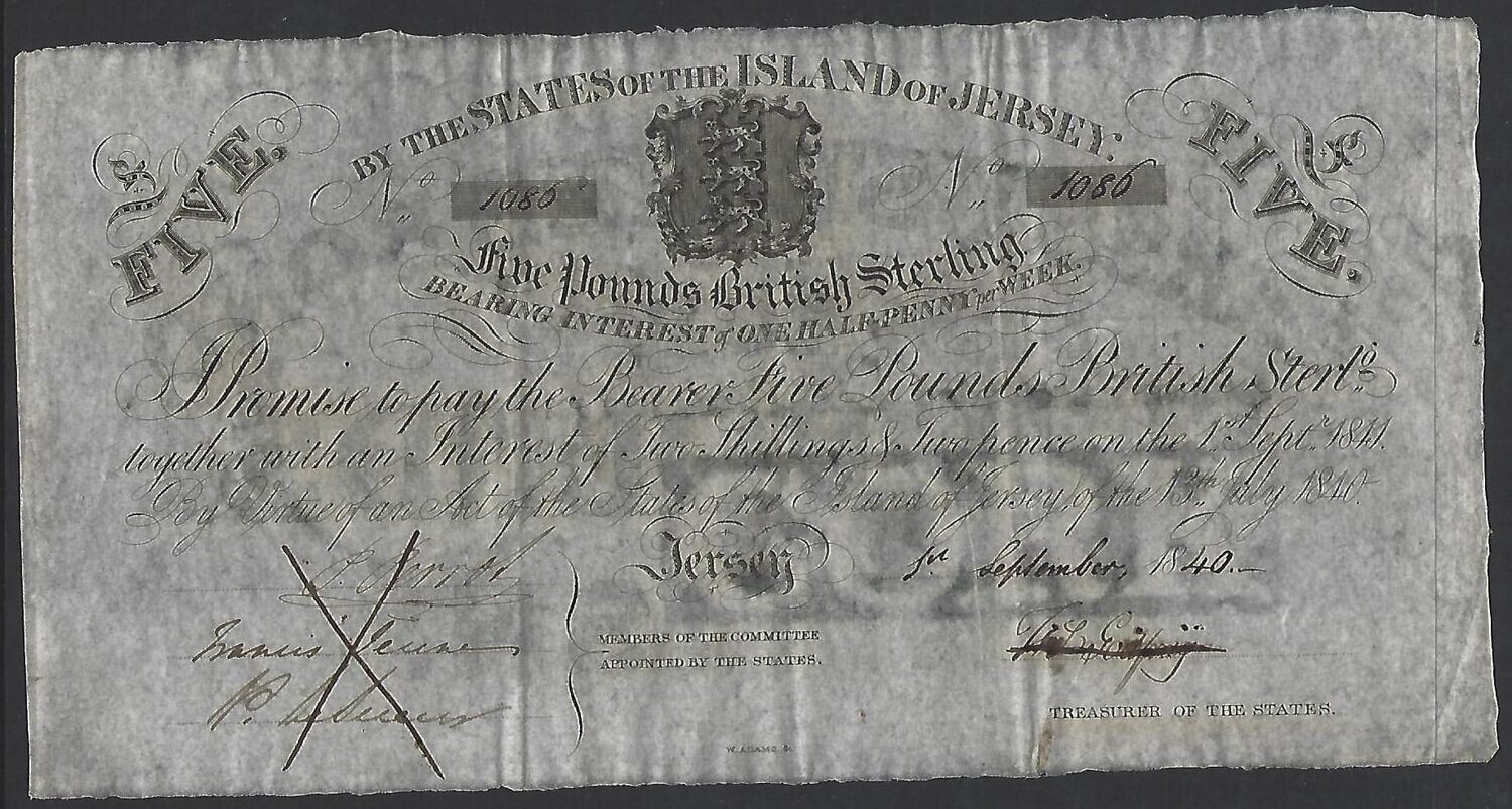 Jersey, 5 Pounds, 1840.