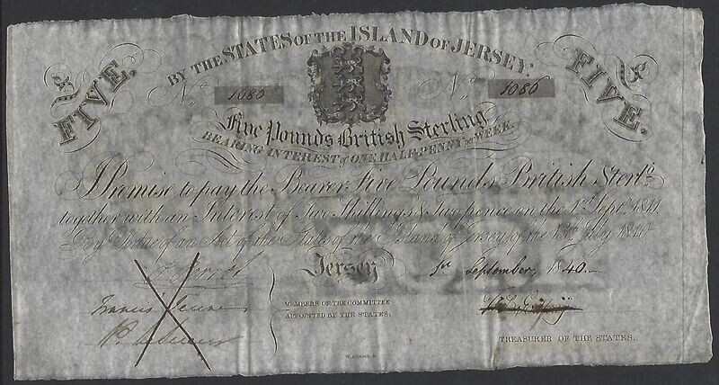 Jersey, 5 Pounds, 1840.