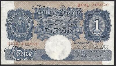 1 Pound, Peppiatt, emergency issue, ND(1940-1948).