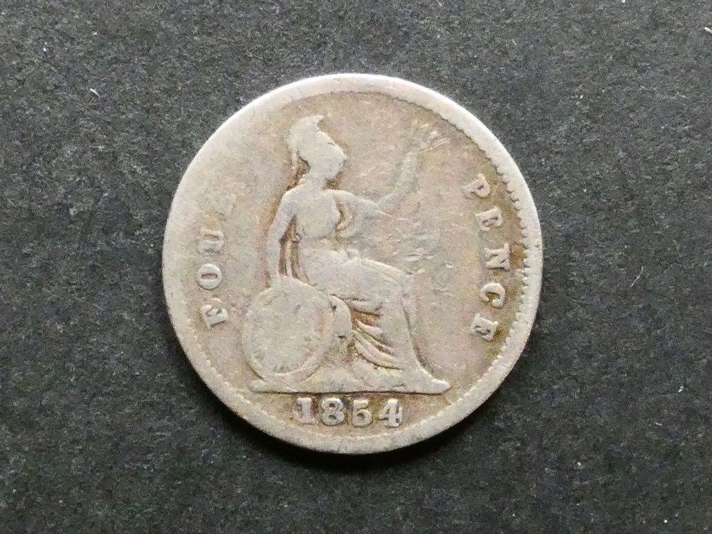 Fourpence, 1854, Britannia.