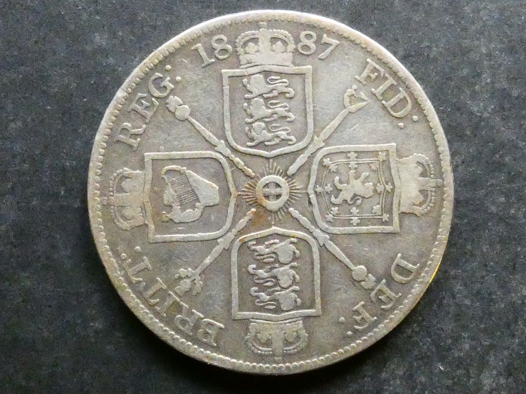 Double Florin, 1887, Arabic 1.