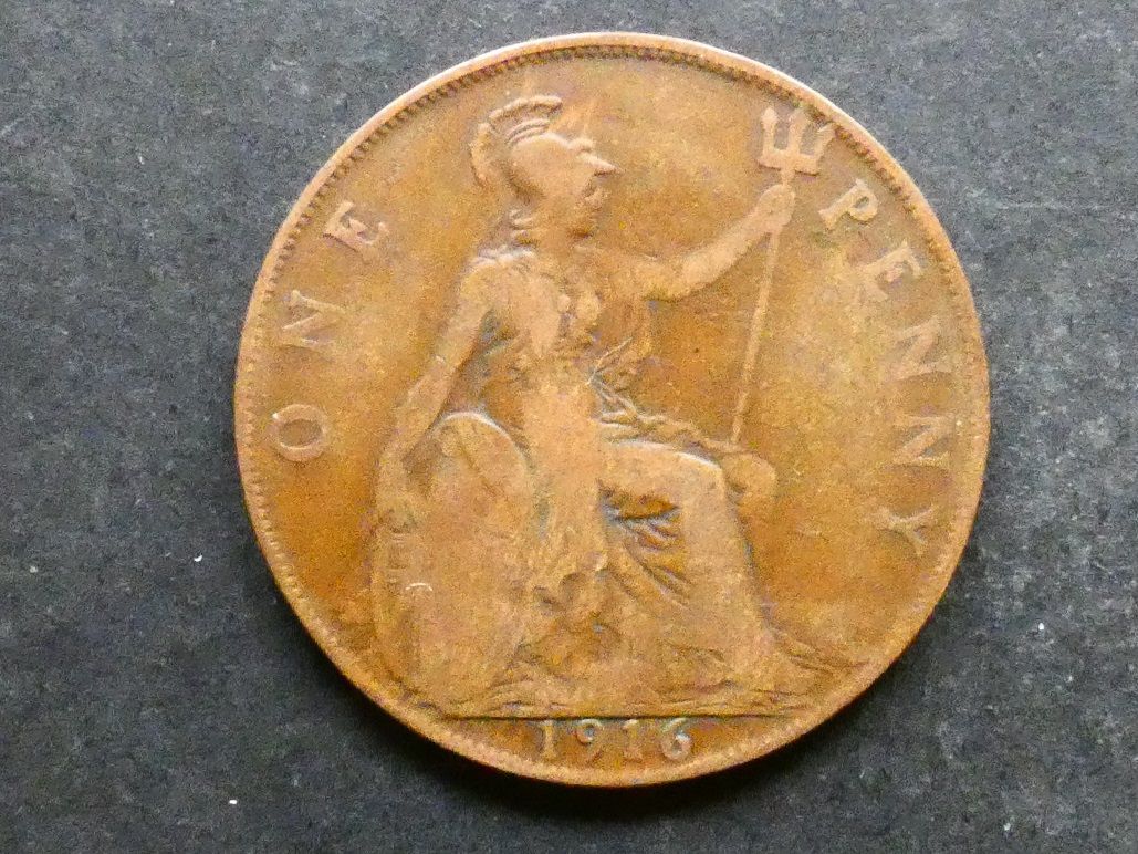 Penny, 1916, recessed ear.