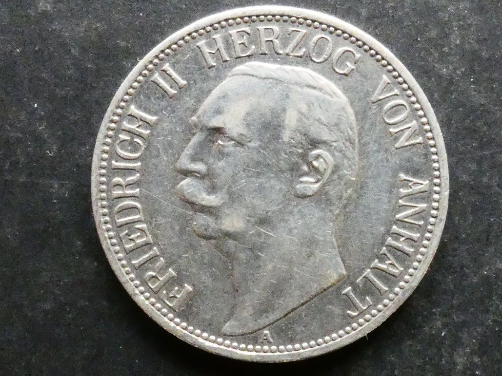 German States, Anhalt-Dessau, 3 Mark, 1911A.