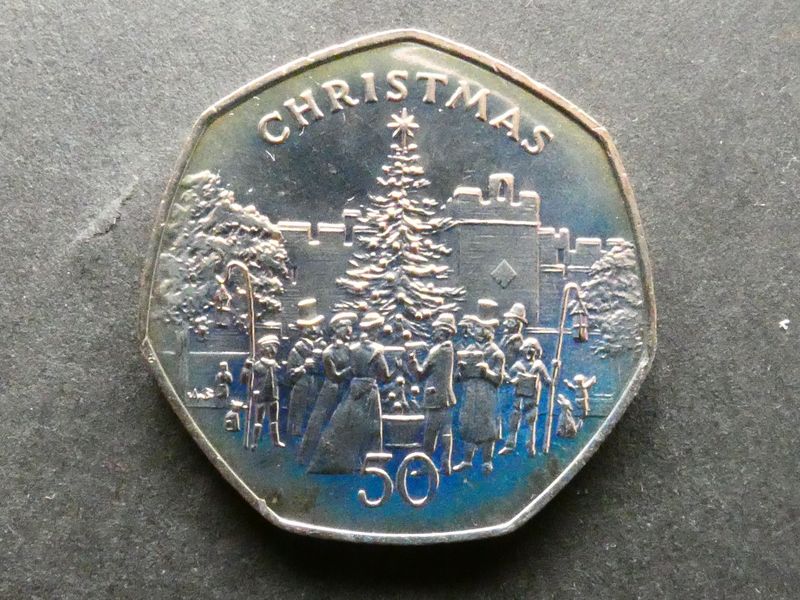 Isle of Man, 50 Pence, 1982AB, Christmas