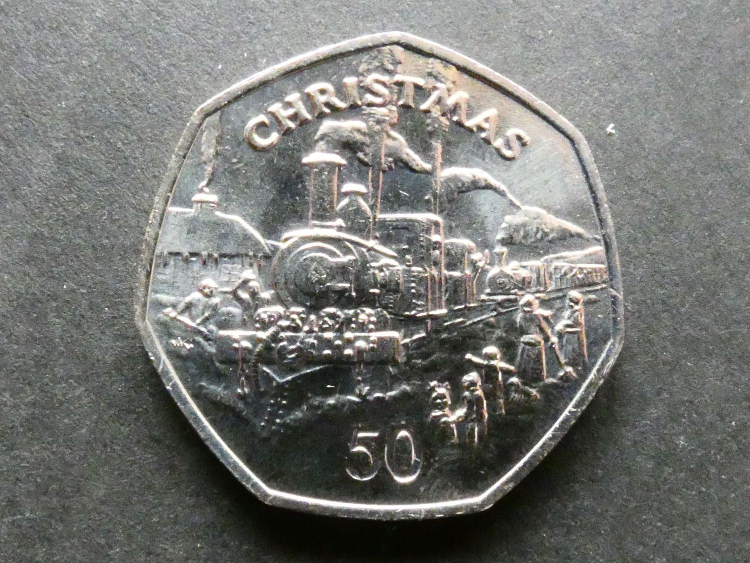 Isle of Man, 50 Pence, 1984AC, Christmas