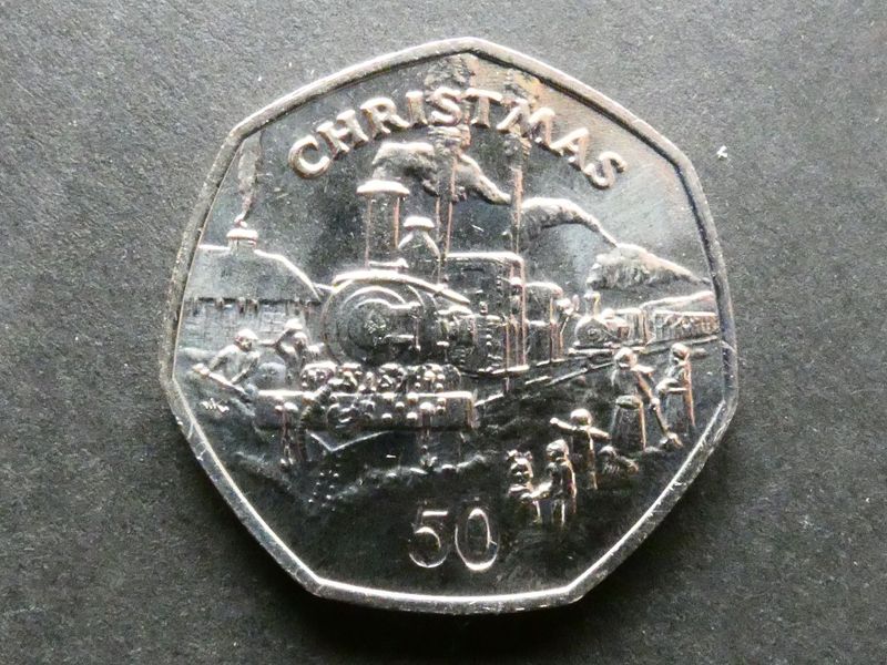 Isle of Man, 50 Pence, 1984AC, Christmas