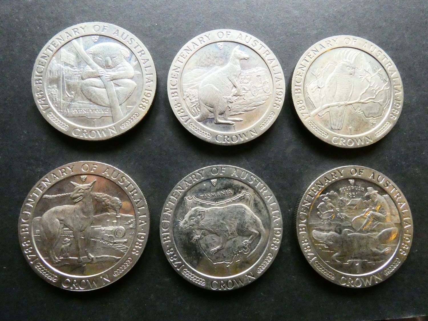 Isle of Man, Crown, 1988, Australia Bicentenary, set of 6.