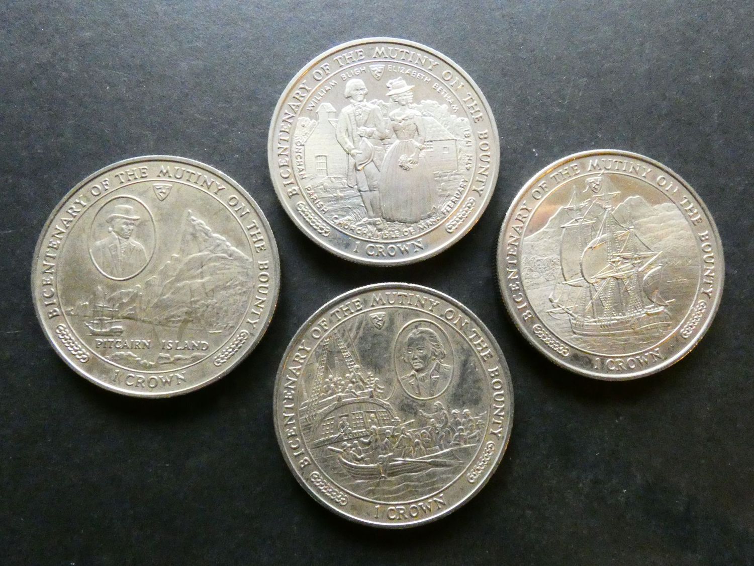 Isle of Man, Crown, 1989, Mutiny on the Bounty, set of 4.