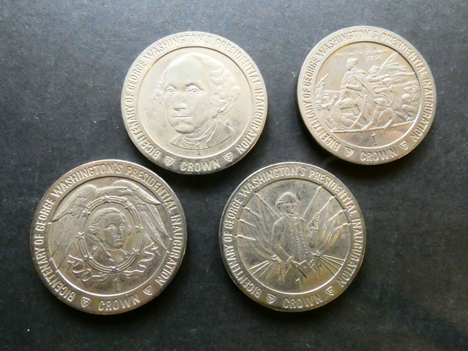 Isle of Man, Crown, 1989, George Washington, set of 4.