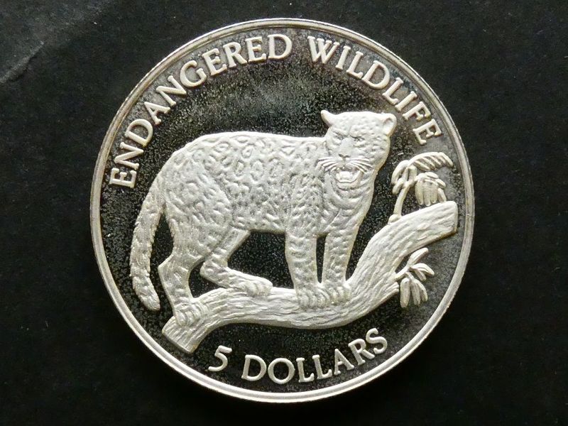 Niue, 5 Dollars, 1992, Jaguar