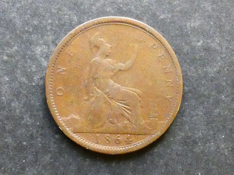 Penny, 1864, plain 4.