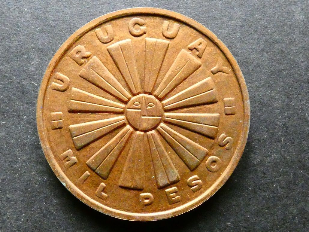 Uruguay, 1000 Pesos, 1969, FAO, copper issue