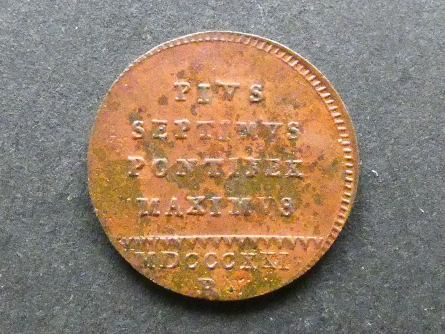 Italian States, Papal States, 1 Quattrino, 1821R
