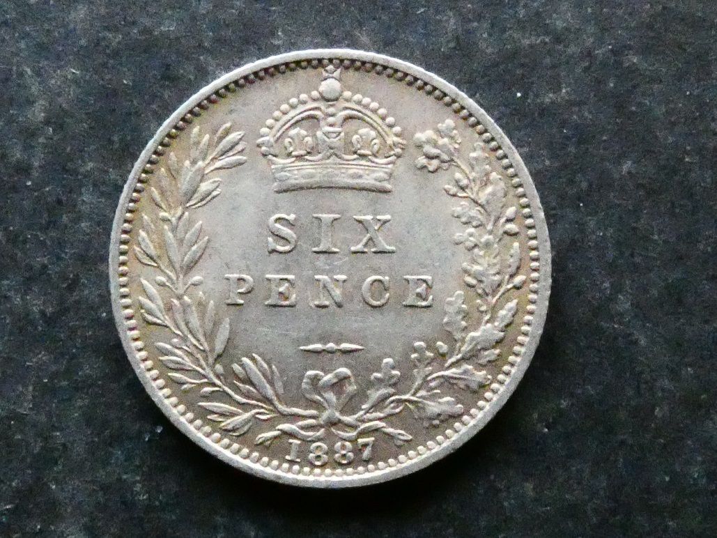 Sixpence, 1887, jubilee head.