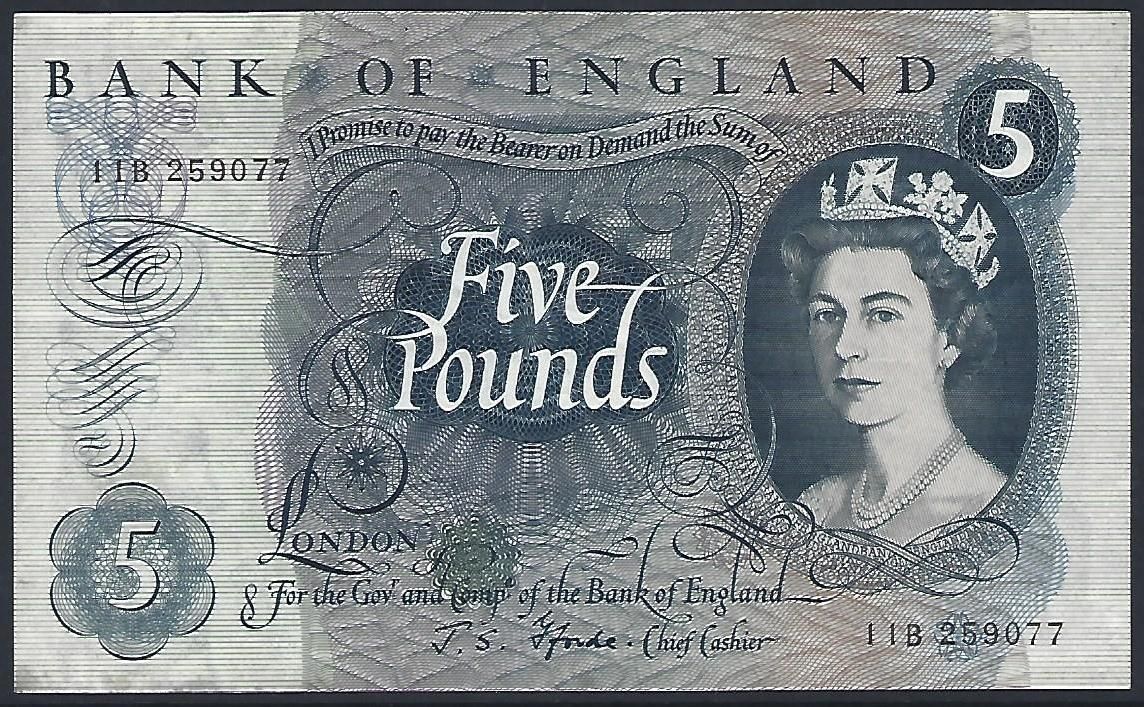5 Pounds, Fforde, ND(1967-1970).