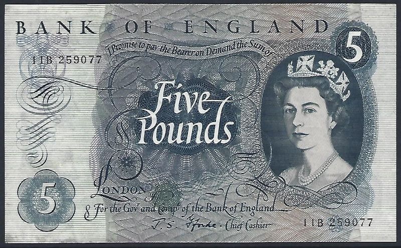 5 Pounds, Fforde, ND(1967-1970).