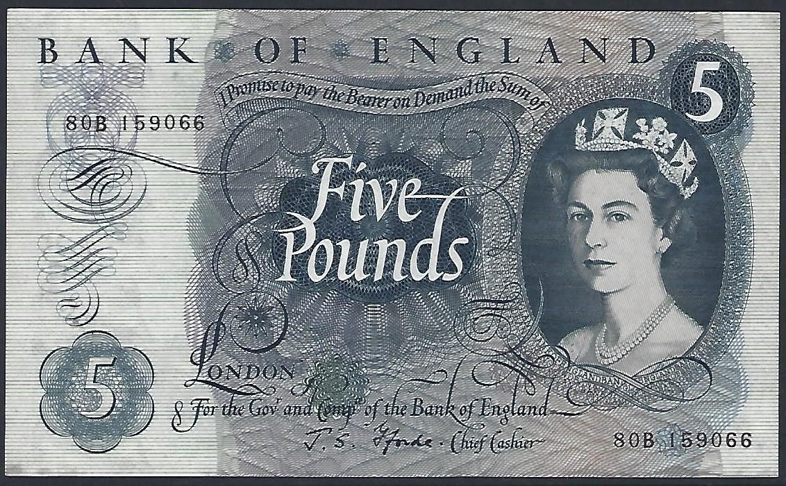 5 Pounds, Fforde, ND(1967-1970).