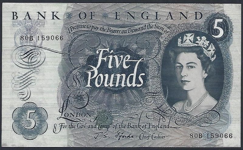 5 Pounds, Fforde, ND(1967-1970).
