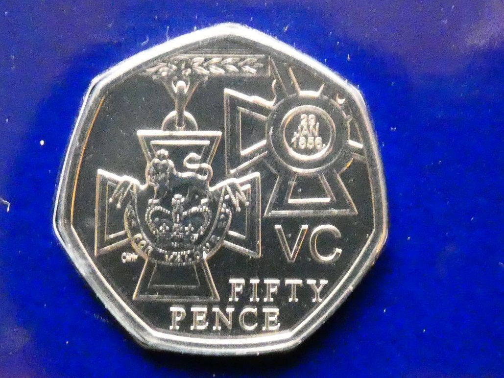 50p, 2019, "Military" series, Victoria Cross - the award.