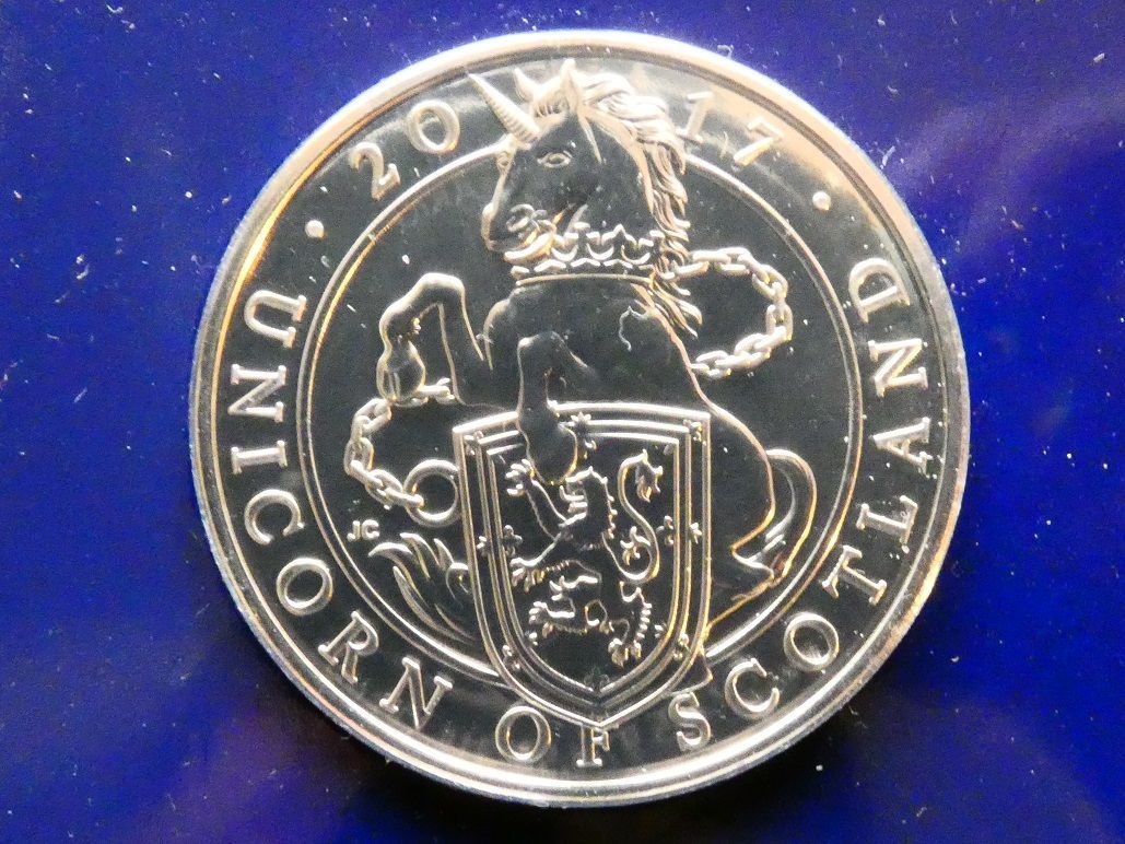 £5, Queen's Beasts, 2017 - The Unicorn of Scotland.