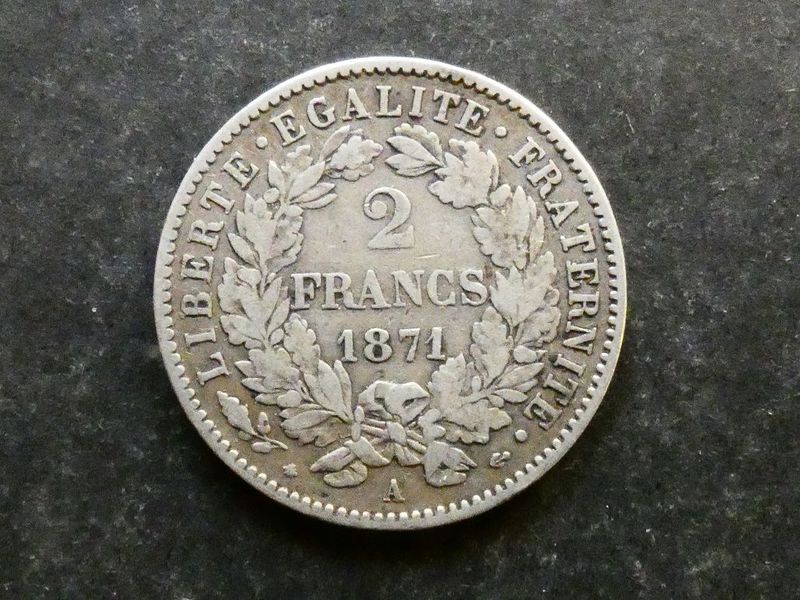 France, 2 Francs, 1871A