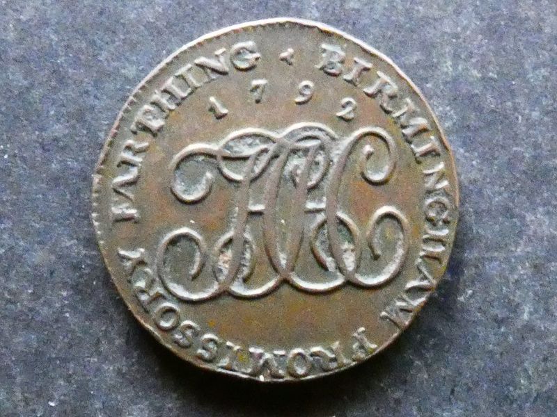 18th Century Farthing, Warwickshire, Birmingham, 1792, DH-481
