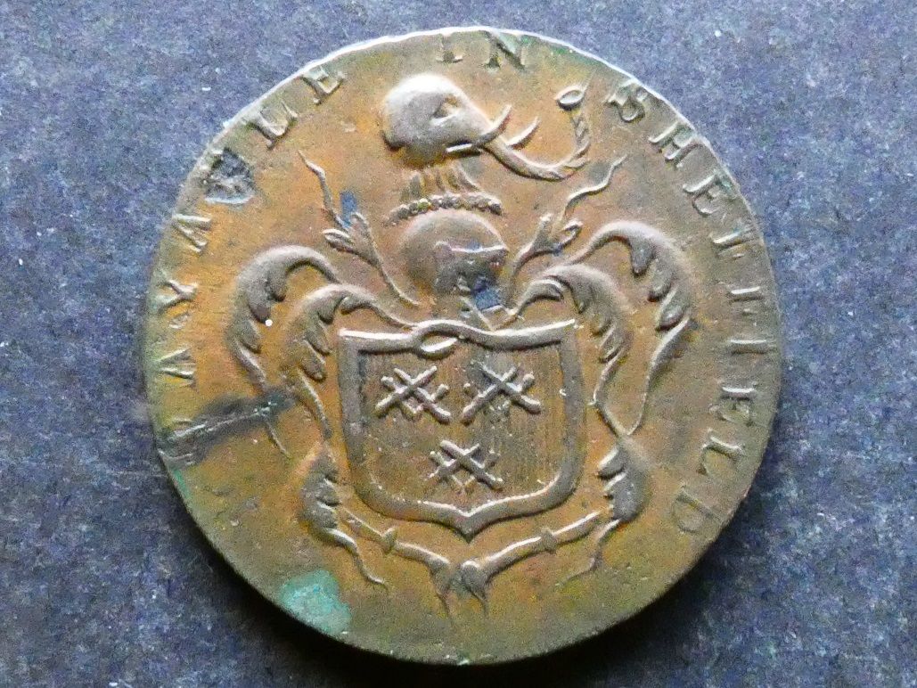 18th Century Halfpenny, Yorkshire, Sheffield, 1793, DH-56